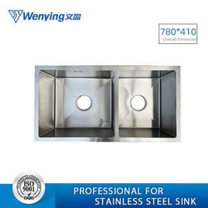 <span class=keywords><strong>Vasche</strong></span> da <span class=keywords><strong>cucina</strong></span> fatte a mano con rubinetto di alta qualità in acciaio inox doppia ciotola lavello Logo personalizzato foro di drenaggio - Product Image 3