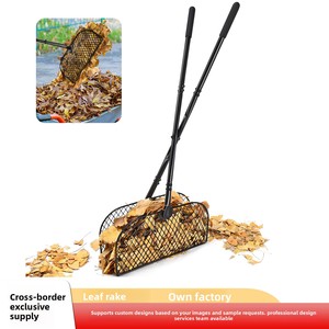 Râteau à <span class=keywords><strong>feuilles</strong></span> à long manche léger en métal, collecteur de <span class=keywords><strong>feuilles</strong></span> et <span class=keywords><strong>ramasse</strong></span>-herbe pour le jardinage et le camping en extérieur - Product Image 5