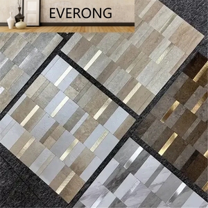 Autocollant de sol en PVC auto-adhésif de luxe Carrelage de mosaïque en marbre imperméable à peler et à coller - Product Image 1