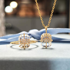 Make Me Shine Ins Style Rectangulaire Blanc Cristal Pendentif Romantique Unique Starlight Gemstone Fine Jewelry - Product Image 1