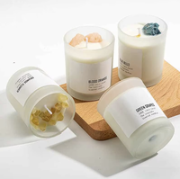 Bougies de cire de soja parfumées d'aromathérapie de luxe avec marque privée spirituelle en cristal de guérison pour le matériel de cire d'abeille Diwali