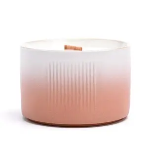 Creative Small Cylinder Ombre Candle Jar Ceramic Scented Candle Cup Soy Wax Candle Container for Home Indoor Decorative Ornament