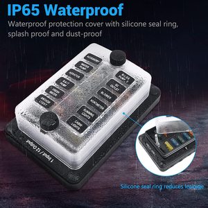 Водонепроницаемый 12-контактный блок предохранителей постоянного тока 12 В блок предохранителей для автомобильного автомобиля, грузовика, лодки, морской RV - Product Image 4