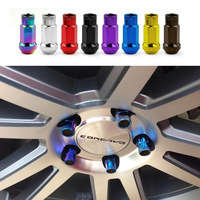20 pièces Écrous de roue M12x1.25 à extrémité ouverte pour voitures, écrous antivol à sertir, rallonges de moyeu de roue de course, écrous de tuning