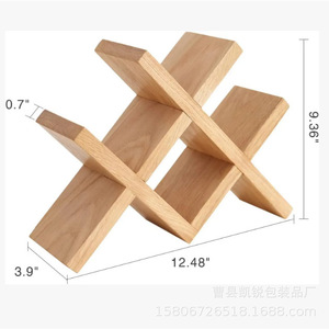 Estante para vino de madera con forma de diamante, soporte para botellas para bar en casa, duradero, para uso en fiestas - Product Image 4