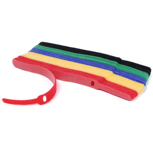 홈 오피스 교실 보관 정리용 12x175mm 백투백 자체 접착 양면 나일론 후크 루프 케이블 연결 레드 - Product Image 2