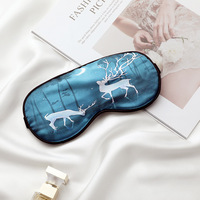 Masque de sommeil occultant en soie satinée tricotée, série Cerf Ciel Étoilé, OEM, avec sangle élastique réglable