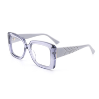 Monture de lunettes optiques et d'ordinateur en acétate de haute qualité, style transparent à bordure épaisse, rectangulaire, pour femme, modèle RTA-5204 OEM, tendance