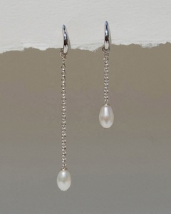 Pendientes de Perlas de Agua Dulce Genuinas, Elegantes y Minimalistas, de Plata, para Novia, Regalo para Ella - Product Image 2
