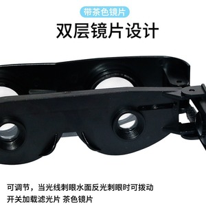 Lunettes grossissantes de pêche 3-6x, jumelles réglables en plastique noir pour la pêche en étang - Product Image 3