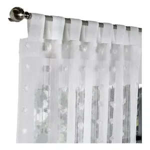 Set di 2 lunghe tende traslucide firenze con pompon Vianney - Product Image 2