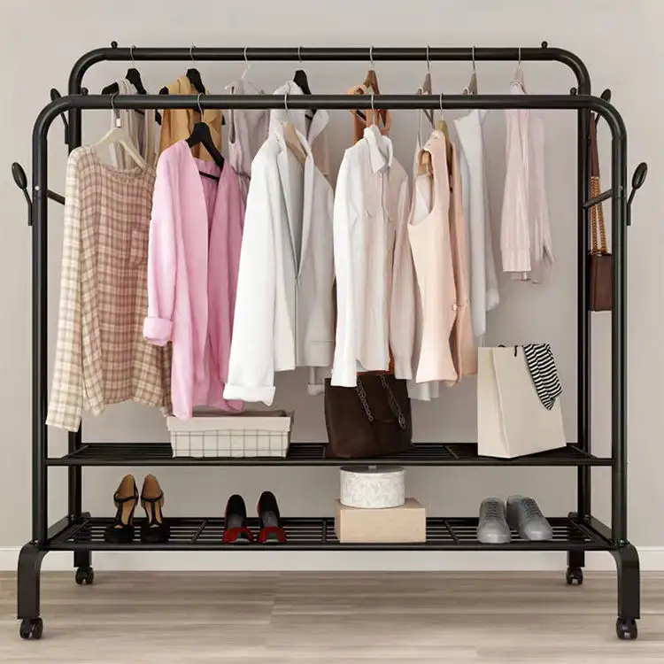 luxury clothing standing hangers colored rail hanging pole cloths hanger stand heavy duty clothes rack for bedroom