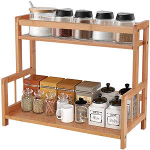 Bamboo Wood Standing Design Storage Kitchen Shelf Over Sink Dish Drying Racks
