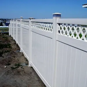 6ft x 6ft PVC Clôture En Gros Extérieure de couleur Blanche de Treillis de clôture de piscine