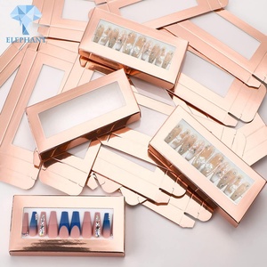 Wholesale Custom Private Label Glitter Rose Gold Glitter Pink Nails and False Eyelash Box Packaging - Product Image 3