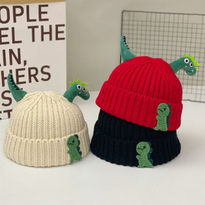 Gorro de punto con diseño de dinosaurio para bebés, unisex, cálido y transpirable, para otoño e invierno, de 1 a 6 años - Product Image 2