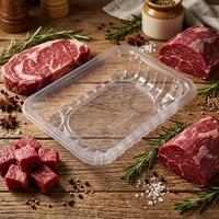 Barquette alimentaire jetable personnalisée en PET/PE pour thermoformage, emballage de viande, poisson, crevettes, bœuf, fruits de mer, barquette en plastique