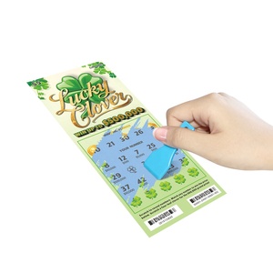 Lotería Scratch-Offs Lucky Clover Diseño <span class=keywords><strong>libre</strong></span> Hoja de oro Estampado Superficie Números ganadores Impresión de tarjetas de papel para promoción - Product Image 5