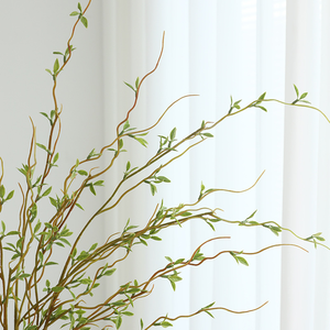 Chất Lượng Cao Nhân Tạo Cây Xanh Cây Liễu Bán Buôn Nhựa Và Lụa Màu Xanh Lá Cây Nụ Chi Nhánh Cho Văn Phòng Nhà Giáng Sinh Trang Trí - Product Image 4