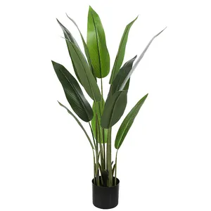 Canna com pano artificial para decoração de casa, flores artificiais artificiais, palmeira, árvore da palmeira, plantas verdes