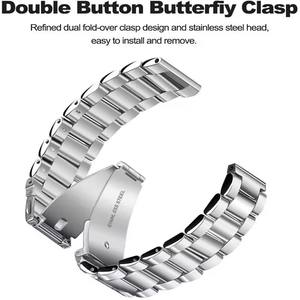 Bracelets de montre en acier inoxydable 316L pour <span class=keywords><strong>Huami</strong></span> <span class=keywords><strong>Amazfit</strong></span> Active 2 bracelets en acier universels 20mm 22mm pour Samsung Galaxy Watch 7 <span class=keywords><strong>6</strong></span> - Product Image 2