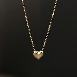 Collar Sencillo de Moda con Colgante de Corazón y Cadena Fina, Chapado en Oro de 14K y Plata de Ley <span class=keywords><strong>925</strong></span> Pura, Joyería para Mujeres y Chicas - Product Image 6