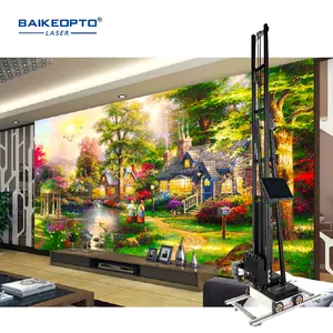 3D Vertikale Leinwand DX10 Doppel CMYKW UV Inkjet Wand druckmaschine mit Laptop