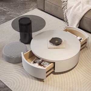 Mesa de Centro Minimalista Zxm, Mesa de Té Circular Simple para Sala de Estar, Pequeña y Práctica - Product Image 5