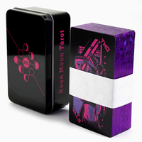 Best-seller transfrontalier Wondering Spirit HuiMingFeng Promotion Boîte rectangulaire en acier inoxydable gaufré or Cartes Oracle Tarot