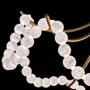 Lustre en albâtre de style français moderne, forme de collier en laiton, lustre en marbre <span class=keywords><strong>pour</strong></span> salon, hôtel, villa, décoration intérieure - Product Image 6