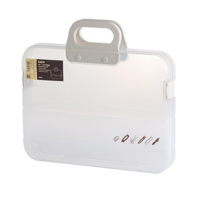 A4 Transparent Plastic <b>Document</b> <b>Box</b> With Handle Office Organizer <b>Storage</b> Container For Paper Media Boxes - Product Image 4