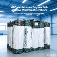 Membrane imperméable en HDPE pré-appliquée, auto-adhésive, matériaux imperméables pour bâtiments