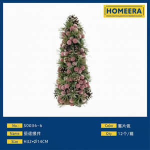 Decorazione dell'albero artificiale di natale H32 D14CM in schiuma PE pigne 180cm dimensioni 12 pezzi Per scatola uso domestico con supporto in metallo - Product Image 1
