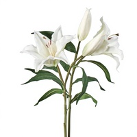 Fleur artificielle en PU à double tête de lys, style japonais/nordique/français, pour décoration intérieure et centres de table d'hôtel pour mariages