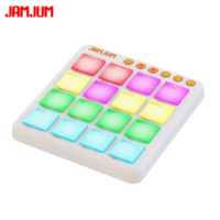 Controlador MIDI Inalámbrico JAMJUM, 16 Pads RGB, 3 Botones Personalizables, Compacto y Portátil