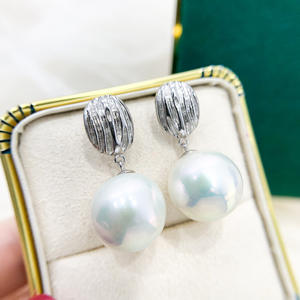 Accesorios de Plata S925 para DIY con Perlas, Bandeja Vacía para Perlas Redondas de 8-12mm, 21 Espirales para Pendientes, Joyería de Plata Moderna - Product Image 2