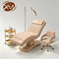Camilla de Masaje Eléctrica Curva de Lujo Marrón para Tratamientos de Pestañas, Estética, Cosmética y Facial para Spa, Salón de Belleza y Gimnasio
