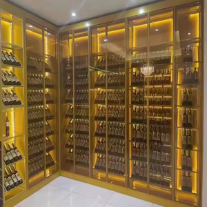 Cave à vin moderne en bois avec unité de refroidissement pour le stockage de vins rouges à domicile ou la présentation lors de fêtes, incluant des éléments en métal et en verre Mhwr-001 - Product Image 6