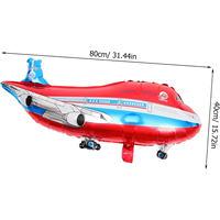 10 pièces/ensemble nouveau ballon de feuille d'avion en aluminium métallique de décoration de fête de forme personnalisée gonflable