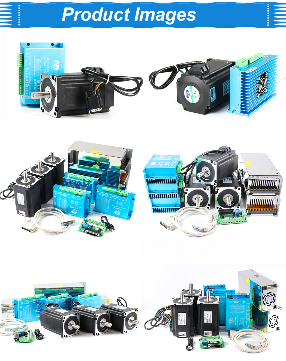 Nema34 4.6N.M-13N.M 2 Phase 4axis 86mm Cnc Kit Closed Loop Stepper Motor With Driver Kit & Power Supply