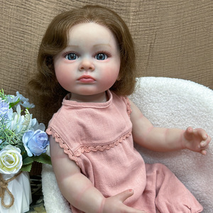 Muñeca Reborn de Silicona de 22 Pulgadas, Bebé Femenina Regordeta con Apariencia Realista, Recién Nacida con Cabello Castaño - Product Image 6