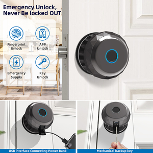 <span class=keywords><strong>3</strong></span> अनलॉक-1 तरीके से बायोमेट्रिक फिंगरप्रिंट ऐप कंट्रोल रूम के लिए स्मार्ट बॉल नॉब कीलेस दरवाजा लॉक - Product Image 3