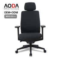 Fauteuil de bureau AODA Furniture, dossier haut, roulettes, appui-tête en cuir PU, pivotant, inclinable, ergonomique, avec soutien lombaire.