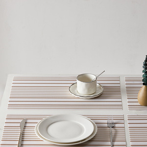 Placemats Woven Heat Resistant Striped Table Mats For Home <b>Coffee</b> Shop Use Yellow <b>Green</b> Blue Light Brown Gray <b>Machine</b> Washable - Product Image 4