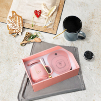 Ensemble cadeau de tasses personnalisées avec logo, vente flash classique, tasse à café en céramique sans BPA, 401-500 ml, couvercle à contrôle de température, cuillère