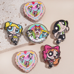 Nuovi Arrivi: Perline Rotonde Stampate e Goffrate delle <span class=keywords><strong>Powerpuff</strong></span> Girls in Acrilico/Plastica/Lucite per Braccialetti Fai-da-Te, Gioielli e Accessori per Penne - Product Image 1