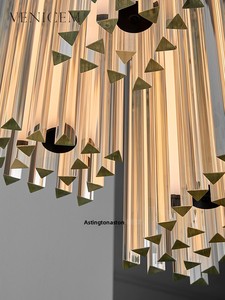 Lámpara de Araña Italiana Venicem GRACE, Estilo Lujoso, para <span class=keywords><strong>Restaurante</strong></span>, Bar, Cristal, Acero Inoxidable, LED, Colgante - Product Image 4