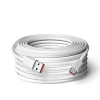 Kabel Pengisian Daya Tipe-C - Ekstra Panjang Pilihan 3m/5m/10m Pengisian Cepat Transfer Data Selubung PVC untuk Smartphone Kamera Kamera Pengawas