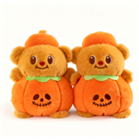 Vente en gros direct usine : Peluche ours citrouille d'Halloween de 8 pouces, jouet en peluche doux pour recharge de machines à griffes