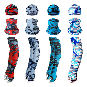 Cycling Sun Protection Set Arm Sleeves <b>Neck</b> <b>Warmer</b> Cap Camouflage Pattern Outdoor Sport Gear - Product Image 2